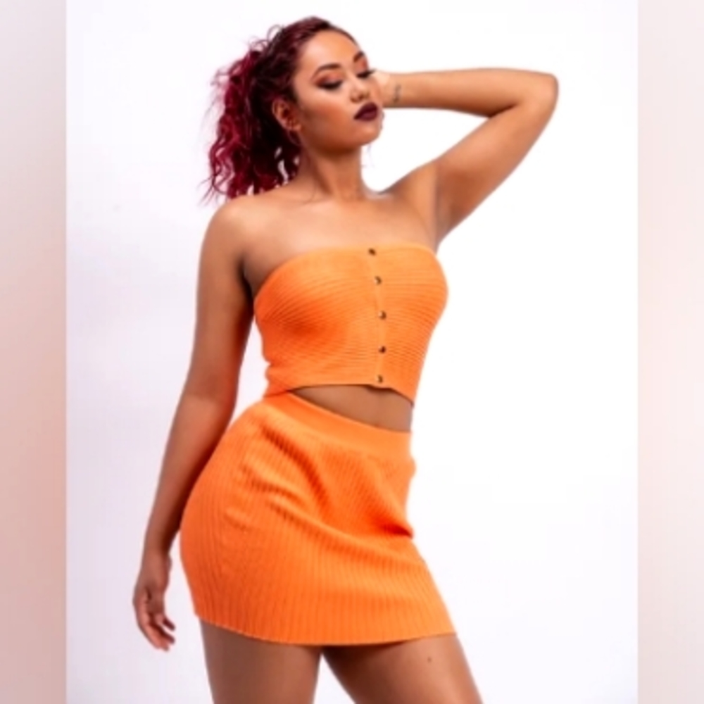 Orange Crush 2 Piece Knit Set